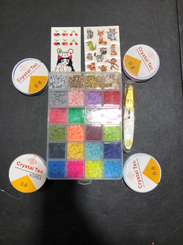 Photo 1 of 4000 Pcs Clay Beads for Jewelry Making Kit