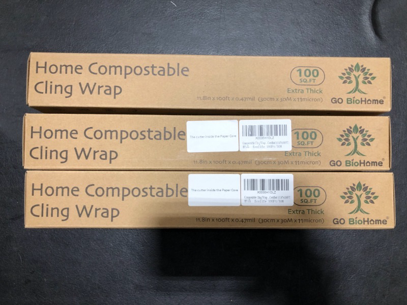 Photo 1 of 3PC Home Compostable Cling Wrap 100 SQ FT EXTRA THICK