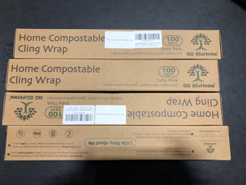 Photo 1 of 4PC Home Compostable Cling Wrap 100 SQ FT EXTRA THICK