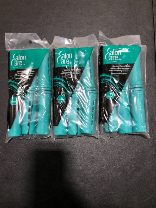 Photo 2 of 3PACKS OF 6 28MM Salon Care Green Jumbo Perm Rods Green