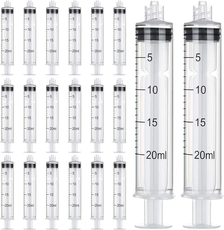 Photo 1 of 20 Pack Syringe Without Needle, Plastic Curved Syringes for Epoxy Resin, Craft, Scientific Labs, Feeding Pets Animals, Oil or Glue Applicator ()
