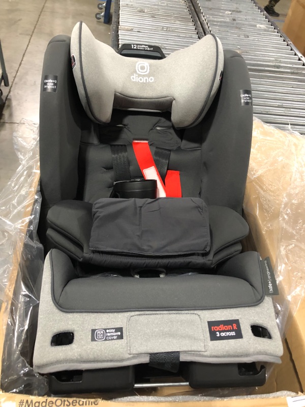 Photo 2 of Diono Radian 3RXT Safe+, 4-in-1 Convertible Car Seat, Rear and Forward Facing, Safe Plus Engineering, 3 Stage Infant Protection, 10 Years 1 Car Seat, Slim Fit 3 Across, Gray Slate 3RXT Safe+ Gray Slate