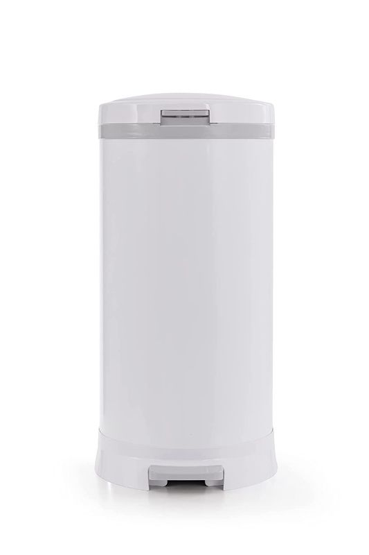 Photo 1 of Bubula Premium Steel Diaper Waste Pail with Step Open, White
