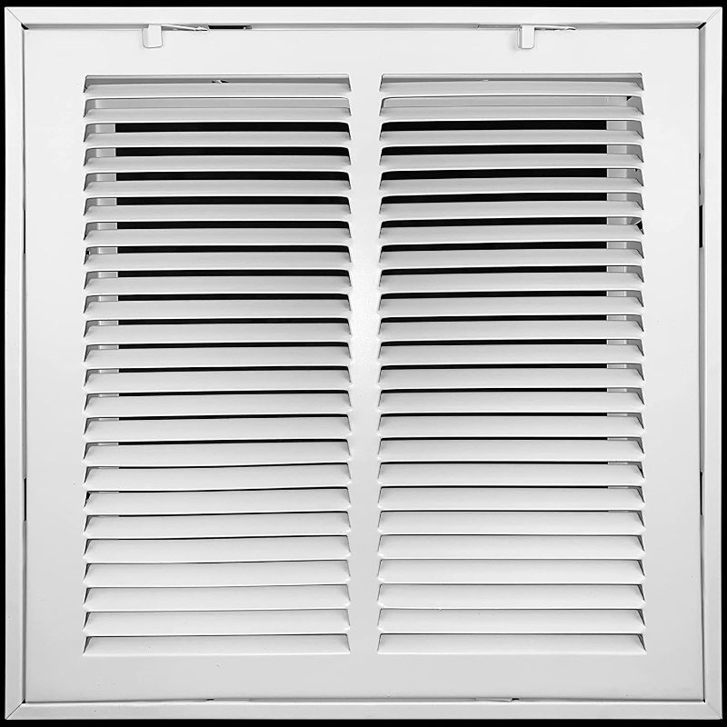 Photo 1 of 14"W x 14"H [Duct Opening Measurements] Steel Return Air Filter Grille (AGC Series) Removable Door, for 1-inch Filters, Vent Cover Grill, White, Outer Dimensions: 16 5/8"W X 16 5/8"H for 14x14 Opening
