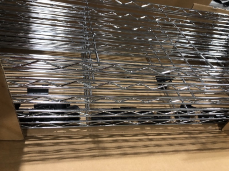 Photo 3 of 5-Shelf Adjustable Heavy Duty Storage Shelving Unit (350 Lbs Loading Capacity per Shelf) Steel Organizer Wire Rack Chrome (36L X 14W X 72H)
