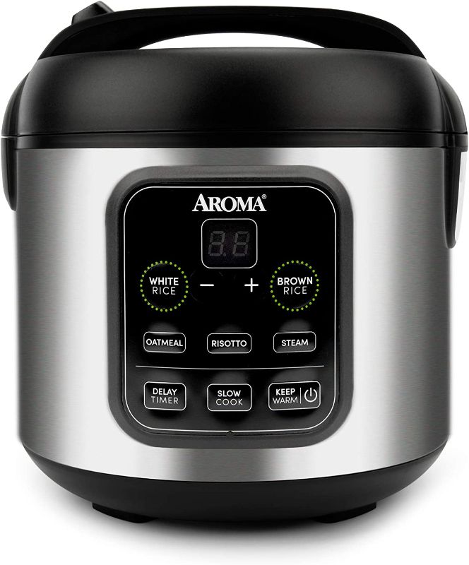 Photo 1 of Aroma Housewares ARC-994SB Rice & Grain Cooker Slow Cook, Steam, Oatmeal, Risotto, 8-cup cooked/4-cup uncooked/2Qt, Stainless Steel
