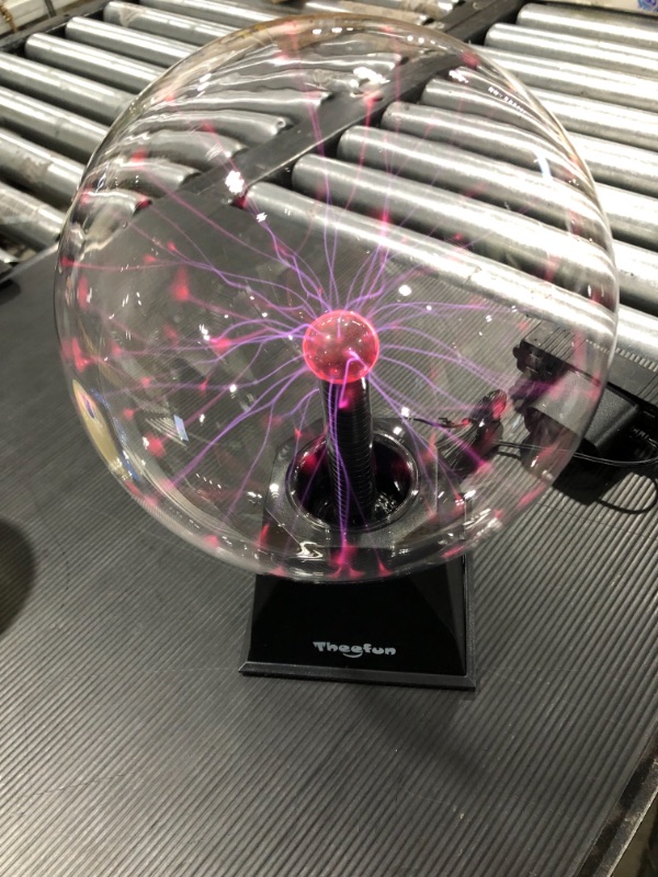 Photo 2 of Plasma Ball: 8 Inch Plasma Globe Touch & Sound Sensitive Plasma Ball Lamp - Theefun Electric Ball Lightning Nebula Toys for Kids, Parties, Home, Prop, Decoration, Christmas Gifts
