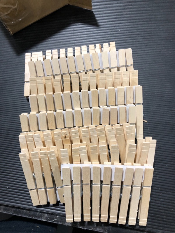 Photo 1 of 100pcs Clothes Pins Wooden Clothespins 3inch Heavy Duty Wood Clips for Hanging Clothes Pictures Outdoor
