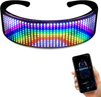 Photo 1 of LED Glasses, DIY Messages, Animation Glowing Glasses, Music Light up Smart Glasses with for Raves, Birthday, Bar, Party
