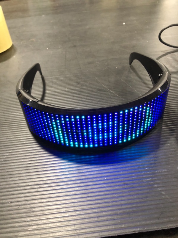 Photo 1 of LED Glasses, DIY Messages, Animation Glowing Glasses, Music Light up Smart Glasses with for Raves, Birthday, Bar, Party
