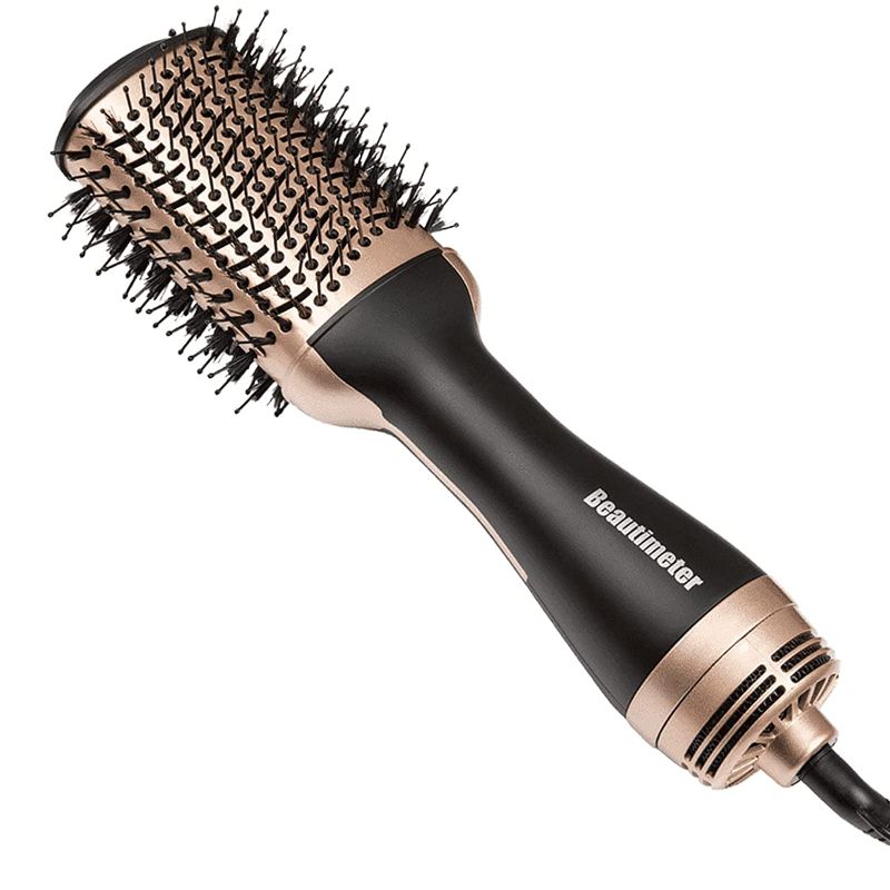 Photo 1 of Beautimeter Hot Air Brush, Hair Dryer Brush & Volumizer, 3 in 1 Negative Ionic Hair Styler for Straightening, Curling, 1000W, Black & Gold
