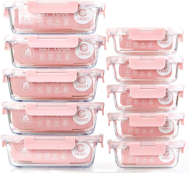 Photo 1 of [10 Pack] Glass Meal Prep Containers, Food Storage Containers with Lids Airtight, Glass Lunch Boxes, Microwave, Oven, Freezer and Dishwasher Safe
