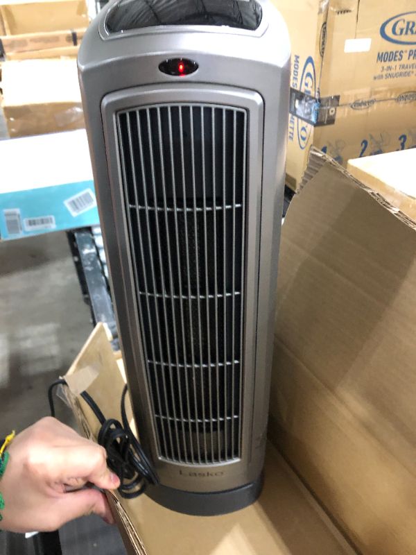 Photo 2 of Lasko 1500W Digital Ceramic Space Heater with Remote, 755320, Silver