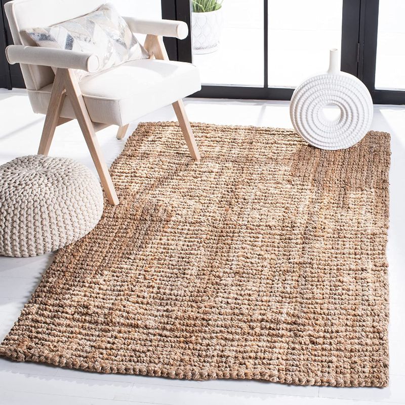 Photo 1 of  Natural Handmade Chunky Textured Premium Jute 0.75-inch Thick Area Rug
