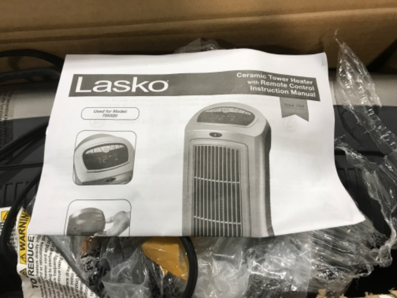 Photo 2 of Lasko 1500W Digital Ceramic Space Heater with Remote, 755320, Silver