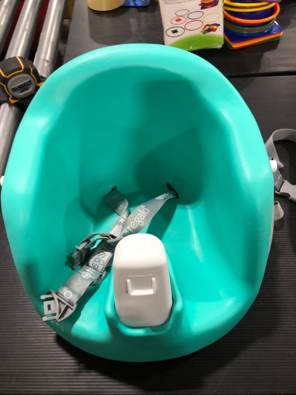 Photo 3 of 2-in-1 Booster Seat and Grow with Me Floor Seat with Removable Feeding Tray, Indoor and Outdoor Activity Chair, Teal