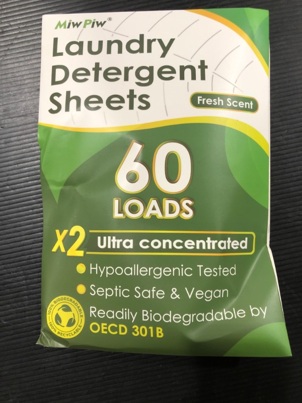 Photo 2 of  Laundry Detergent Sheets - 60 Loads Liquidless Laundry for Sensitive Skin- Travel Clean Strips