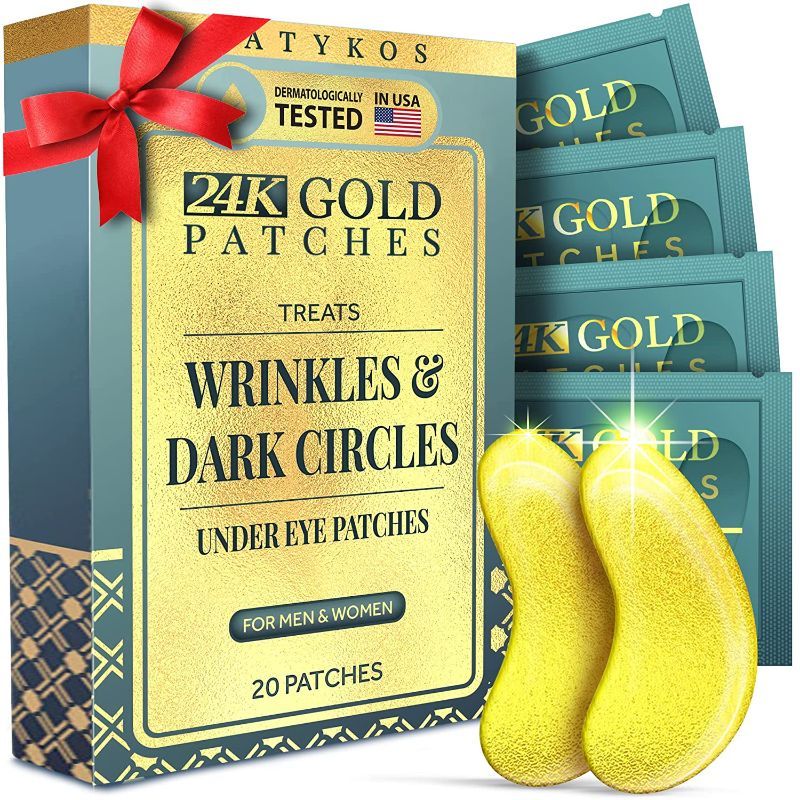 Photo 1 of 24K Gold Under Eye Patches - 20 PCS - Collagen and Hyaluronic Acid Pads that Helps Reducing Under Eye Puffiness, Wrinkles, and Dark Circles - NO Artificial Fragrance or Alcohol