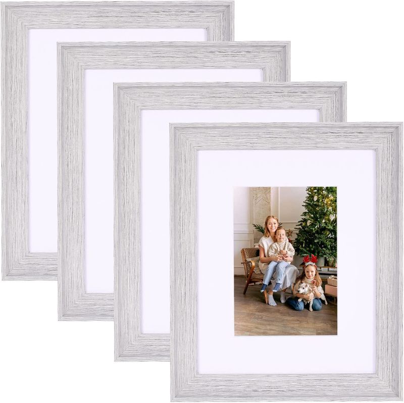 Photo 1 of  Picture Frames Set of 4, Display Pictures 5x7with Mat 8 X 10