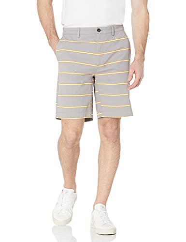 Photo 1 of Amazon Essentials Men's Classic-Fit 9" Short, Grey, Stripe, 32
