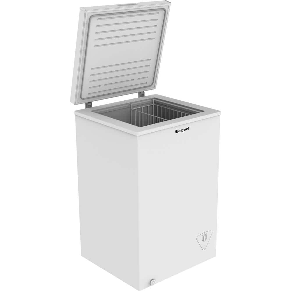 Photo 1 of Honeywell 3.5 Cu. Ft. Chest Freezer with Storage Basket in White
