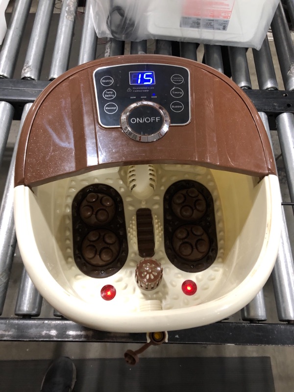 Photo 2 of Foot Spa Bath with Heat and Massage and Bubbles, Foot Bath Massager w/16 Motorized Shiatsu Rollers,Digital Temperature Control,Red Light,Pedicure Foot Soaker w/Warm Water Soothe Tired Feet Home Use
