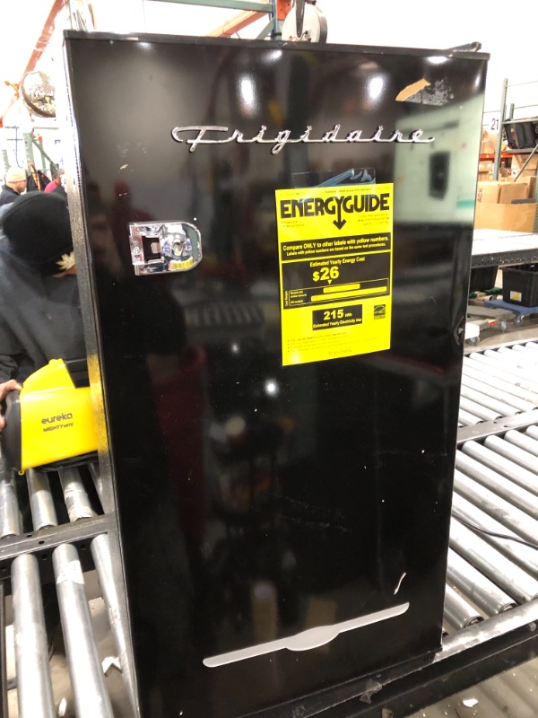 Photo 2 of FRIGIDAIRE EFR376-BLACK 3.1 Cu Ft Black Retro Bar Fridge with Side Bottle Opener
