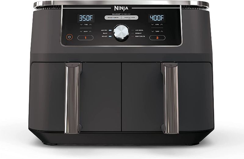 Photo 1 of Ninja DZ401 Foodi 10 Quart 6-in-1 DualZone XL 2-Basket Air Fryer with 2 Independent Frying Baskets, Match Cook & Smart Finish to Roast, Broil, Dehydrate & More for Quick, Easy Family-Sized Meals, Grey
