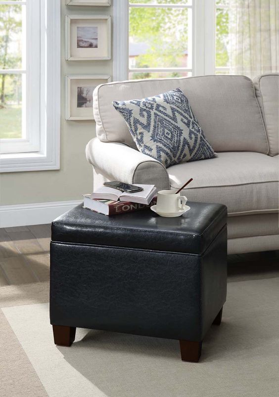 Photo 1 of 161343BL Designs4Comfort Madison Storage Ottoman, Black - 21.75 X 18.5 X 17.75 in.
