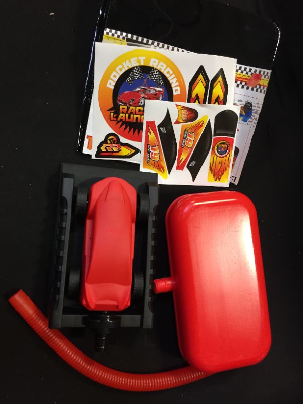 Photo 1 of Foot Pneumatic Racer,1 Toy Car Rocket Launcher and 2 Air Powered Car with Ramp Sticker and Finish Line. Ideal for Outdoor and Indoor Play, Great for Kids Aged 5 and Over, All Year Round Color RED