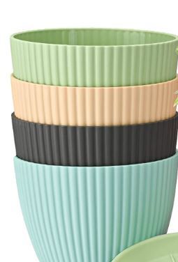 Photo 1 of 7.5 inch Flower Pots, Set of 5 Plastic Plant Pots with Drain Holes , Modern Simple Design Indoor Ourdoor Garden Planter Pots for All Houseplants, Colorful, 01-colorful
