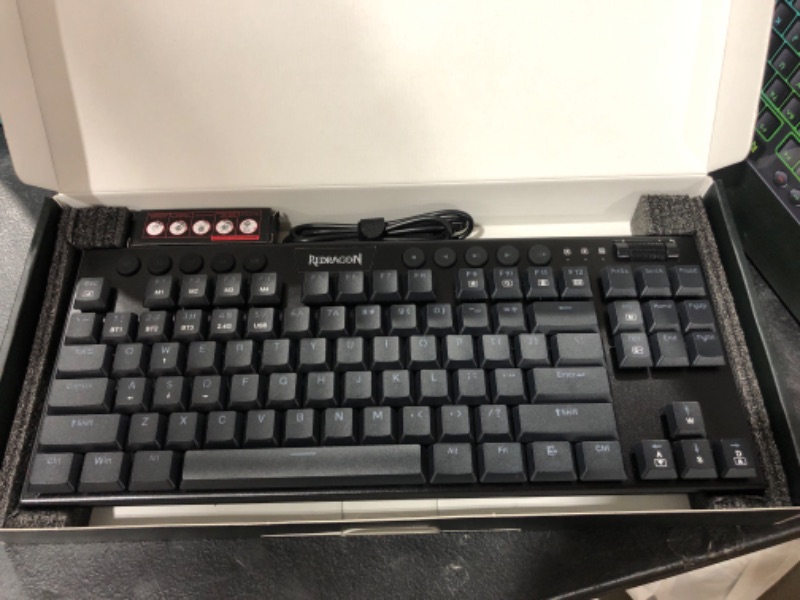 Photo 2 of Redragon K621 Horus TKL Wireless RGB Mechanical Keyboard, 5.0 BT/2.4 Ghz/Wired Three Modes 80% Ultra-Thin Low Profile Bluetooth Keyboard w/Dedicated Media Control & Linear Red Switches, Black
