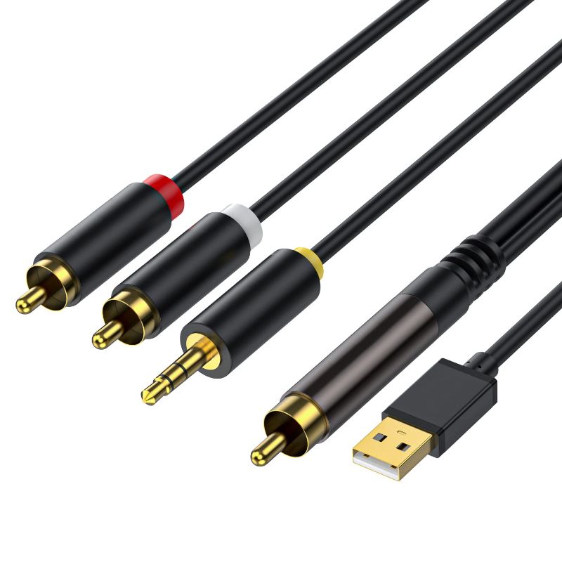 Photo 1 of GIRKING Digital to Analog Audio Conversion Cable,Digital SPDIF Coaxial to Analog L/R RCA & 3.5mm AUX Stereo Audio Cable for PS4 Xbox HDTV DVD Headphone
