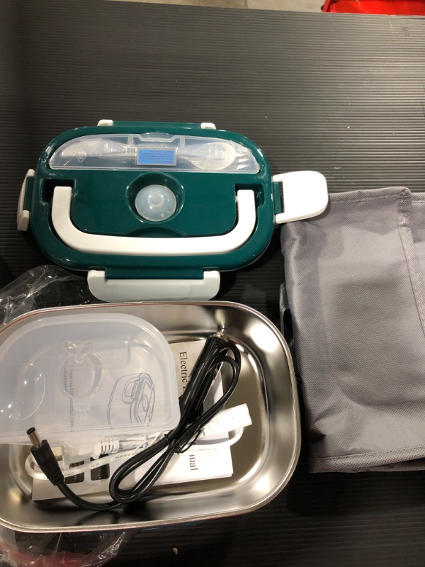 Photo 1 of 2 in 1 110V 12V Stainless Steel Electric Heating Lunch Box Car Office School Food Warmer Container Heater Lunch Box Set
