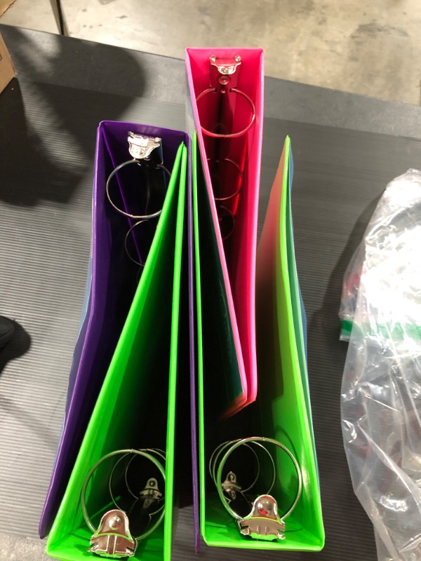 Photo 1 of 4Pack 2 Inch Round 3 Ring Binder View Binders with 2 Pockets