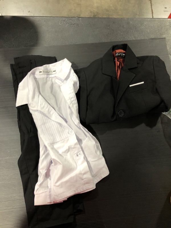 Photo 1 of 3 PIECE BOYS SUIT SIZE 2 JACKET SHIRT AND PANTS BLACK