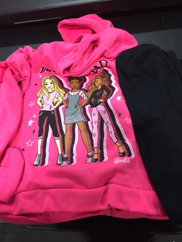 Photo 1 of BARBIE Toddler Girls Ruffle Pullover Fleece Hoodie & Leggings Set Size 10/12