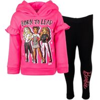 Photo 2 of BARBIE Toddler Girls Ruffle Pullover Fleece Hoodie & Leggings Set Size 10/12