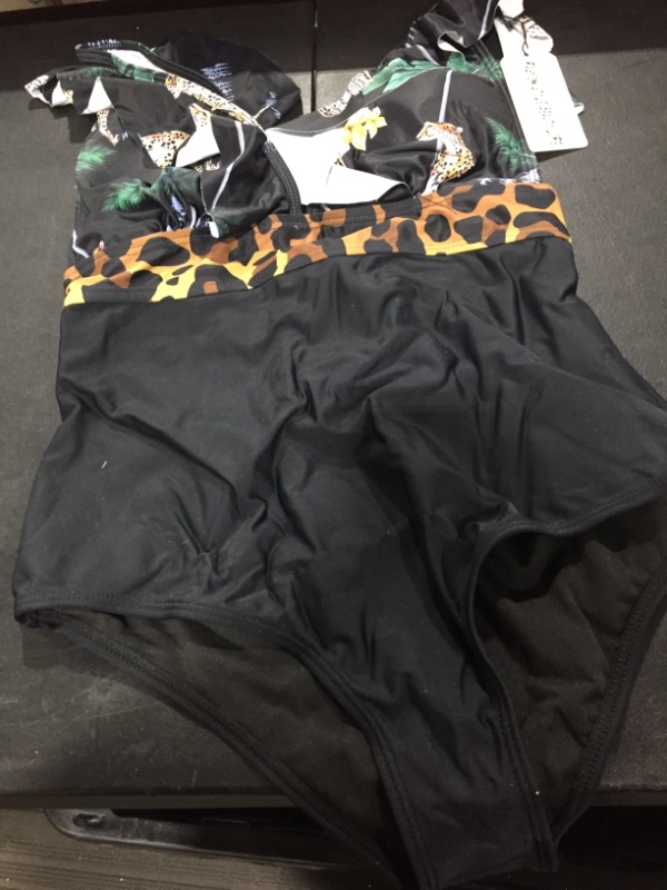 Photo 1 of animal print cutout swimsuit Size Unknown size