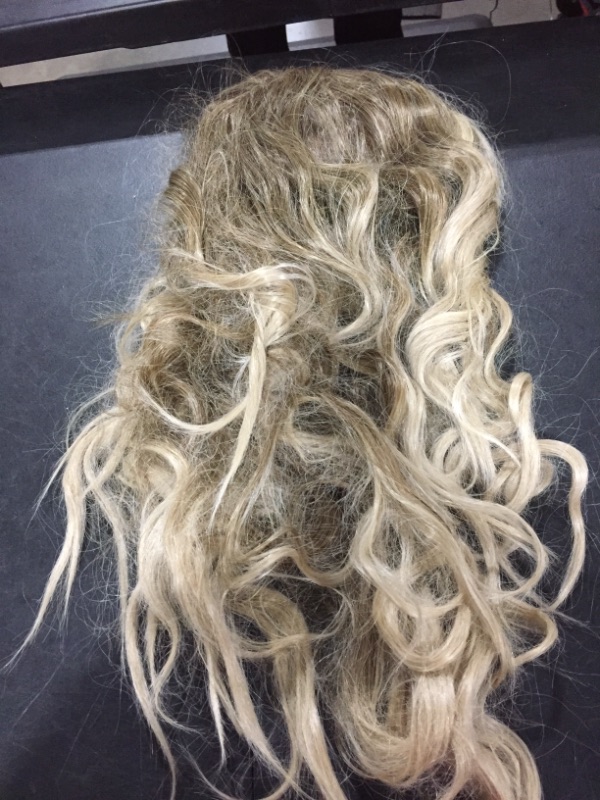 Photo 1 of  Long Curly Body Wavy Heat Resistant Blonde with Highlights Wig Synthetic Full Hair