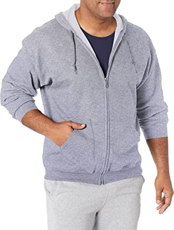 Photo 1 of Adult Fleece Zip Hooded Sweatshirt Grey Size L