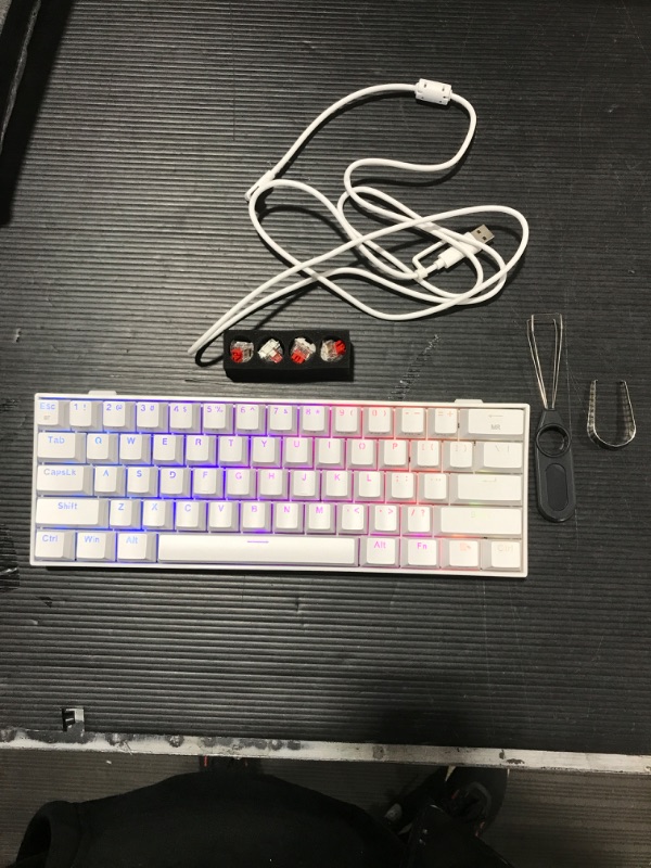 Photo 2 of Redragon K530 Pro Draconic 60% Wireless RGB Mechanical Keyboard, Bluetooth/2.4Ghz/Wired 3-Mode 61 Keys Compact Gaming Keyboard w/100% Hot-Swap Socket, Free-Mod Plate Mounted PCB & Clicky Blue Switch
