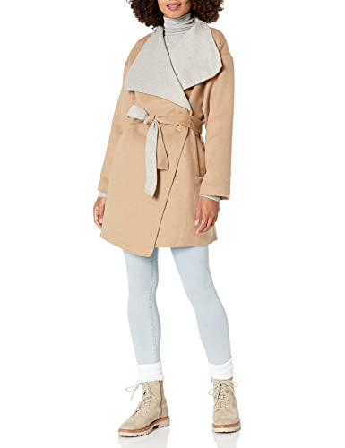 Photo 1 of Amazon Brand - Daily Ritual Women's Relaxed Fit Double-Face Wool Coat, Camel/Grey, X-Small
