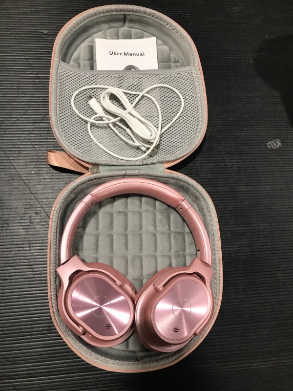 Photo 2 of 
ZIHNIC Active Noise Cancelling Headphones, 40H Playtime Wireless Bluetooth Headset with Deep Bass Hi-Fi Stereo Sound,Comfortable Earpads for Travel/Home/Office (Rose Gold)
