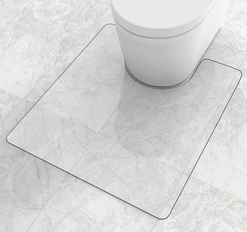 Photo 1 of 100poinONE Toilet Bath Mat U-Shaped Crystal Clear Commode Contour Rug, Bathroom Mat for Toilet Base Non-Slip, Waterproof, Wipe to Clean and Dries Quickly for Bathroom (25”×17.5”)
