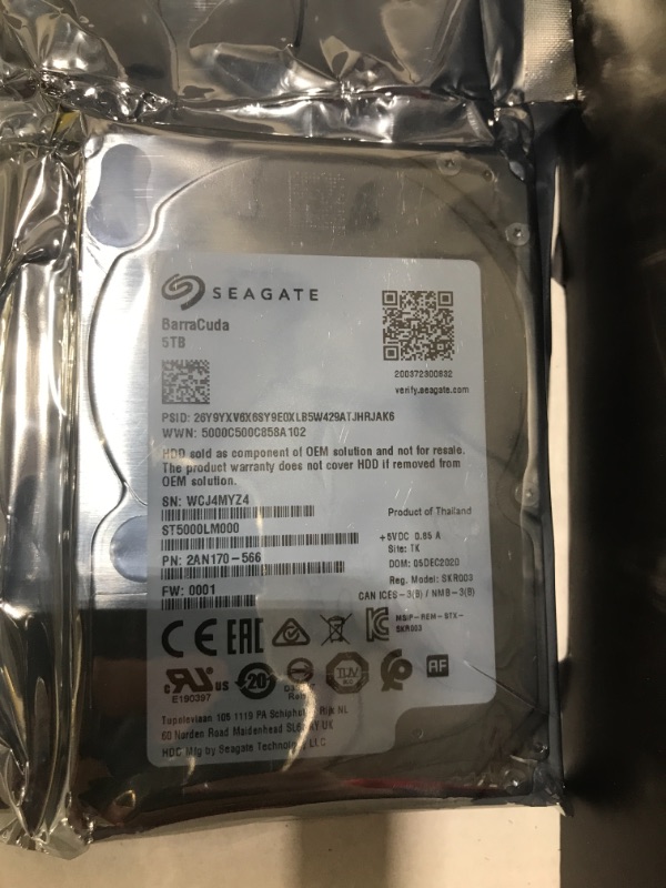 Photo 1 of Fantom Drives 5TB Seagate Barracuda Hard Drive Upgrade Kit - Internal
