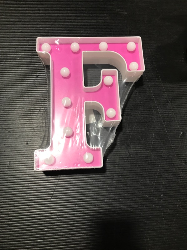 Photo 1 of Adorn Life LED Letter F Pink