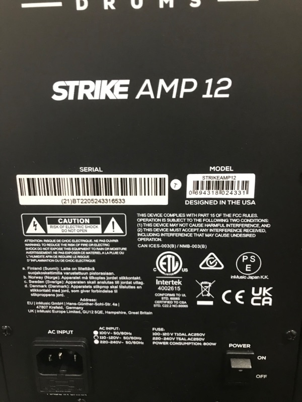 Photo 5 of Alesis Strike Amp 12 - 12-Inch 2000-Watt Portable Drum Amplifier Speaker for Electric Drums with High-Frequency Compression Driver and Contour EQ 12 inch Woofer