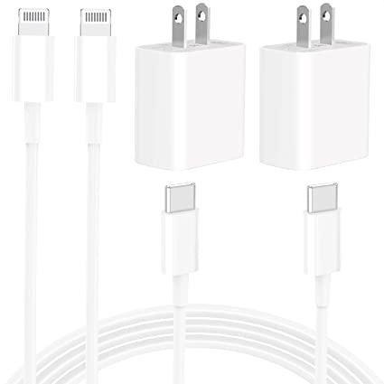 Photo 1 of [Apple MFi Certified] iPhone Fast Charger, Rombica 2 Pack 20W USB C Power Delivery Rapid Wall Charger Plug with 6FT Type C to Lightning Quick Charging Data Sync Cord Compatible for iPhone/iPad/AirPods
