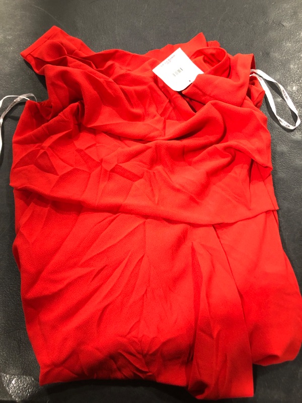 Photo 2 of Anne Klein Asymmetrical Draped Dress in Poppy at Nordstrom, Size 6